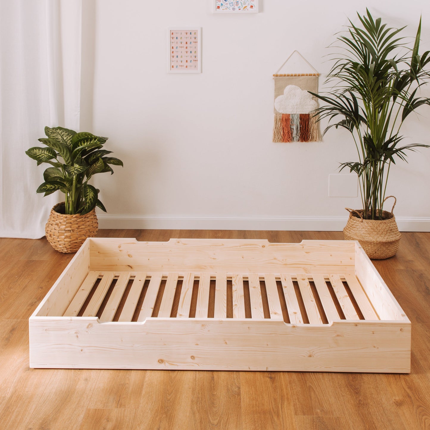 cassettone estraibile con doghe in legno massello per letto montessori nabè