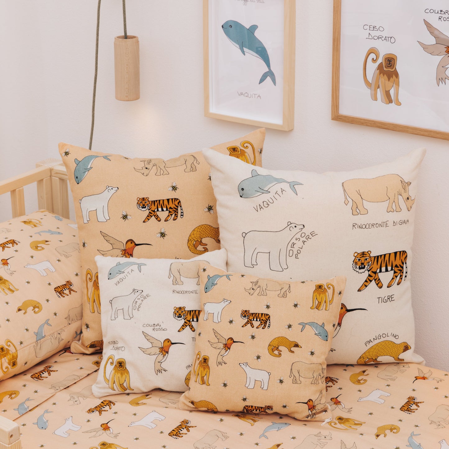 Coussin en coton Protège la vie