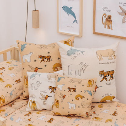 Coussin en coton Protège la vie