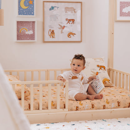 Una cameretta a tema natura crea per i bambini un ambiente stimolante e sereno, come da insegnamenti Montessori.