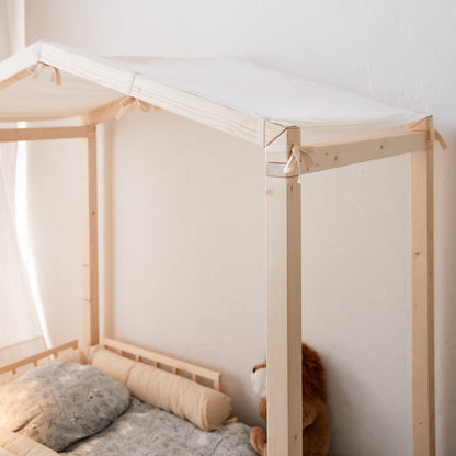 telo per copertura baldicchino legno letto montessori per bambini zeropiù nabè