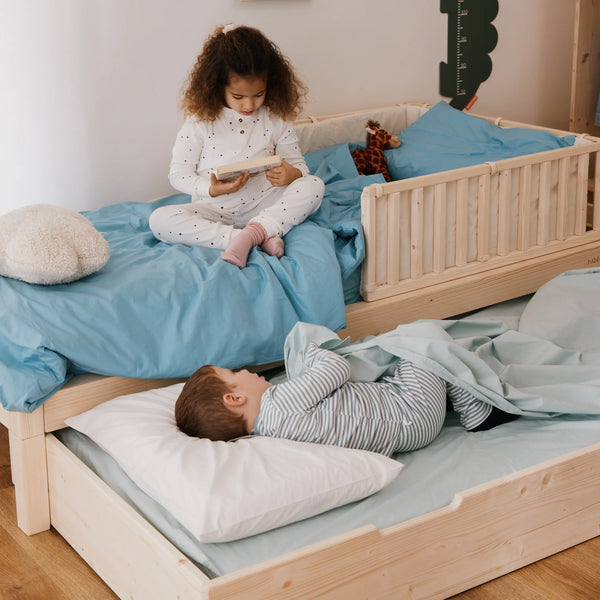 letto montessori evolutivo con cassettone estraibile