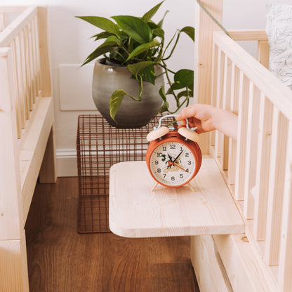 comodino modulare per letto zero+ nabè in legno naturale  made in italy